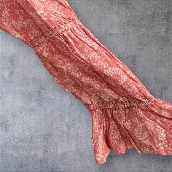 Pilcro Floral Mini Dress Smocked Open‎ Back Long Sleeve Pink XL - Picture 8 of 12